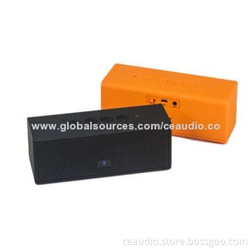 Wireless Bluetooth Speakers with 2 Drivers and Radiator, Microphone, Aux-in Jack, Rubber Finish